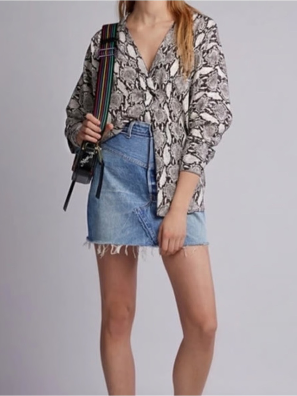 A.L.C Silk Oversized Python Blouse - Picture 3 of 10